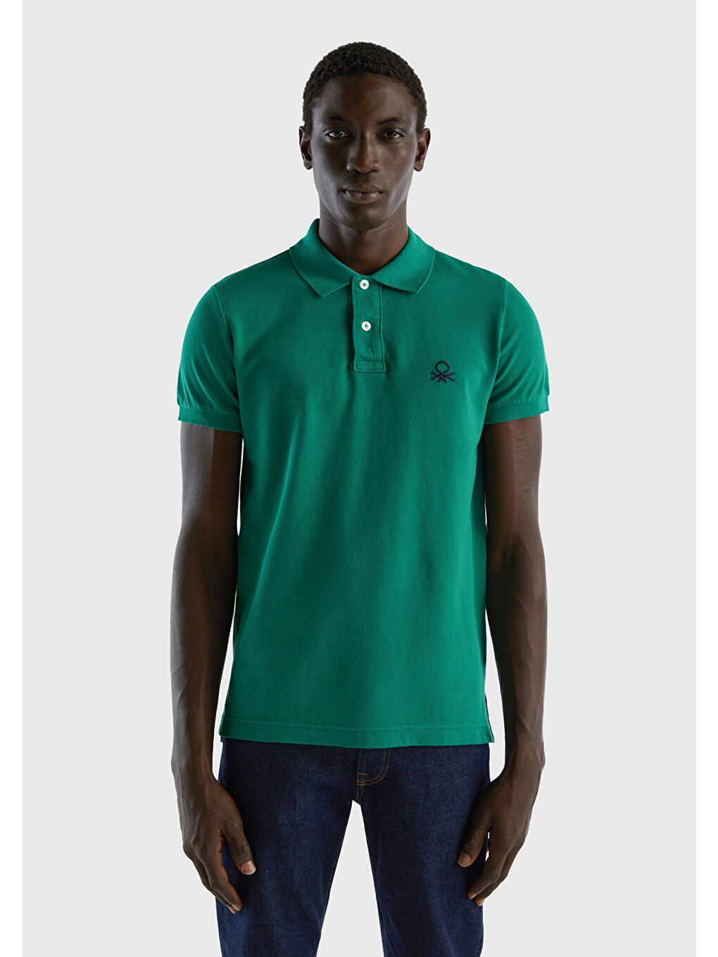 United Colors Of Benetton Erkek Koyu Yeşil Slim Fit Kısa Kollu Polo T-Shirt - 2