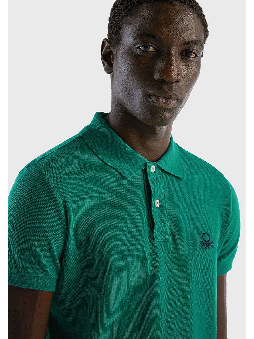 United Colors Of Benetton Erkek Koyu Yeşil Slim Fit Kısa Kollu Polo T-Shirt - 3