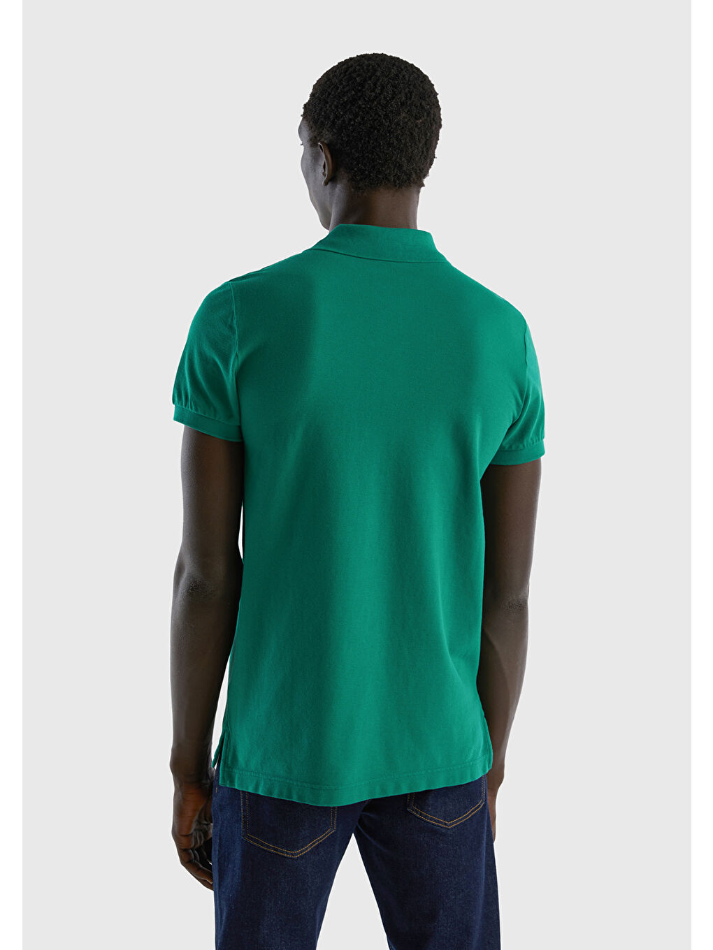 United Colors Of Benetton Erkek Koyu Yeşil Slim Fit Kısa Kollu Polo T-Shirt - 5