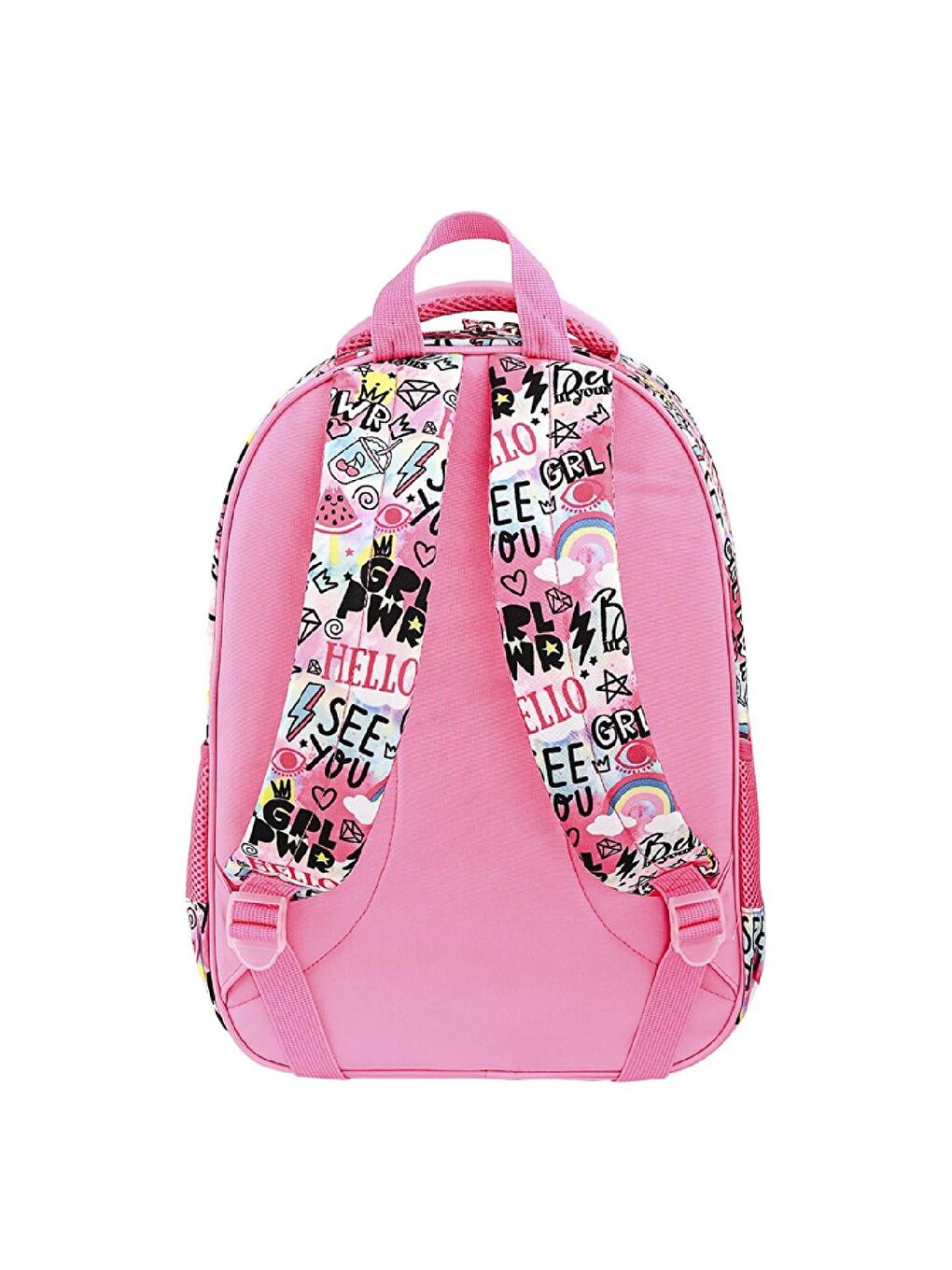 3 Bölmeli Happy Time Okul Sırt Çantası Pembe (MU-9071)-2