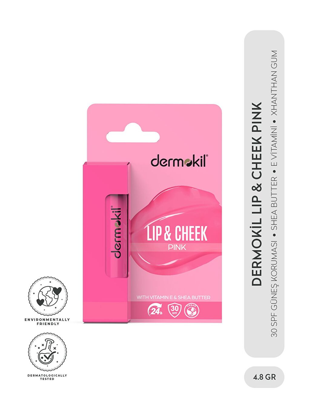 Renkli Dudak ve Yanak Nemlendirici Bakım Kremi 30 spf Pink