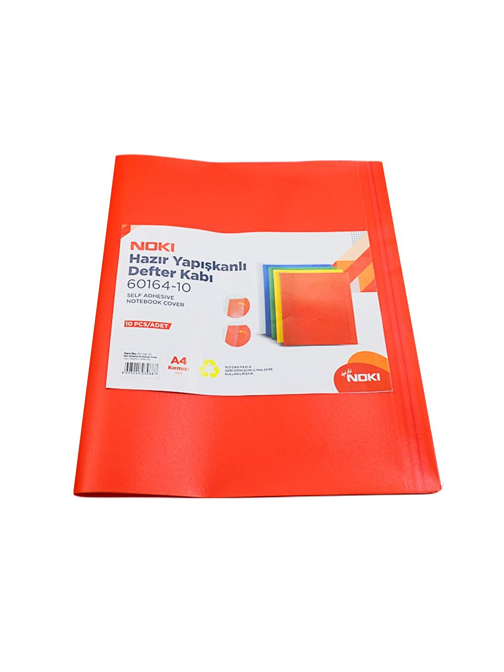Hazır Yapışkanlı Defter Kabı A4 10lu Kırmızı 60164-10-1