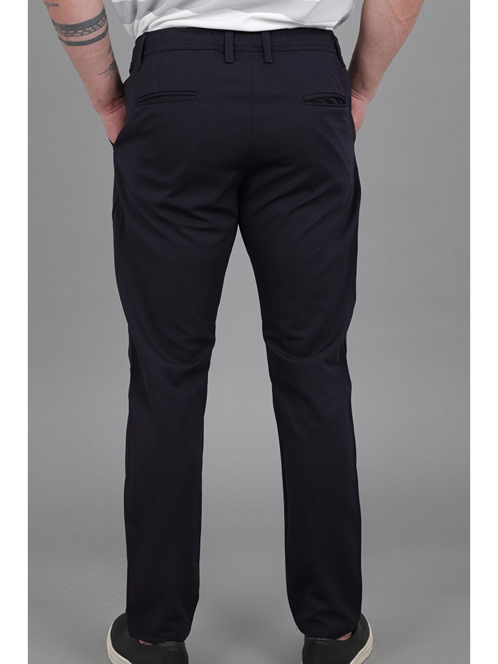 Lacivert Örme Jogger Yazlık Pantolon QUK 2012_0435-4