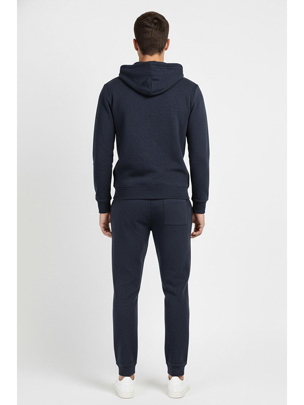 Lacivert Regular Fit Pamuklu Kapüşonlu Eşofman Takımı-3