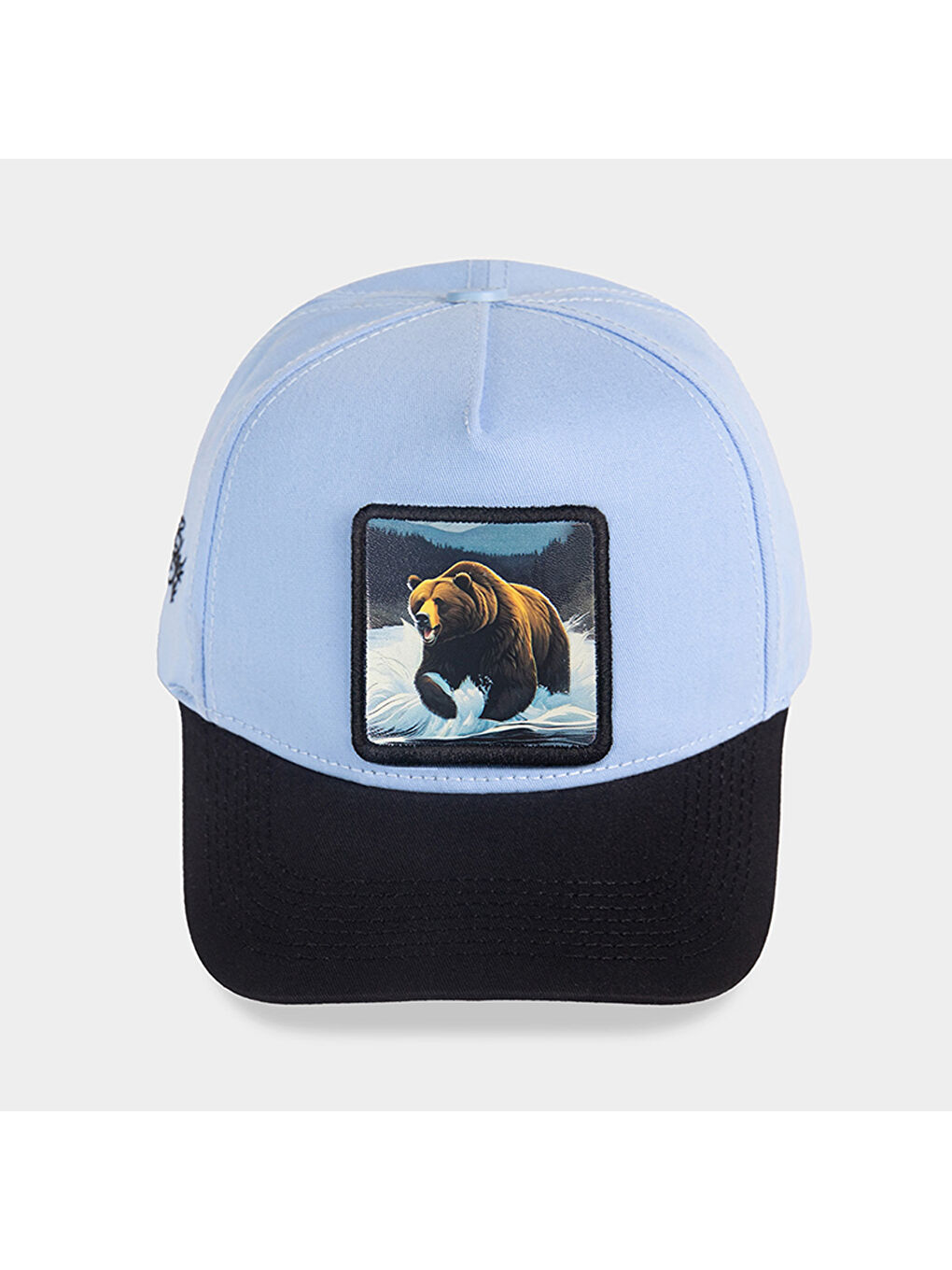 BlackBörk V1 Baseball Ayı - 8BS Kod Logolu Unisex Siyah Siperli - Buz Mavi Şapka (Cap) - 3