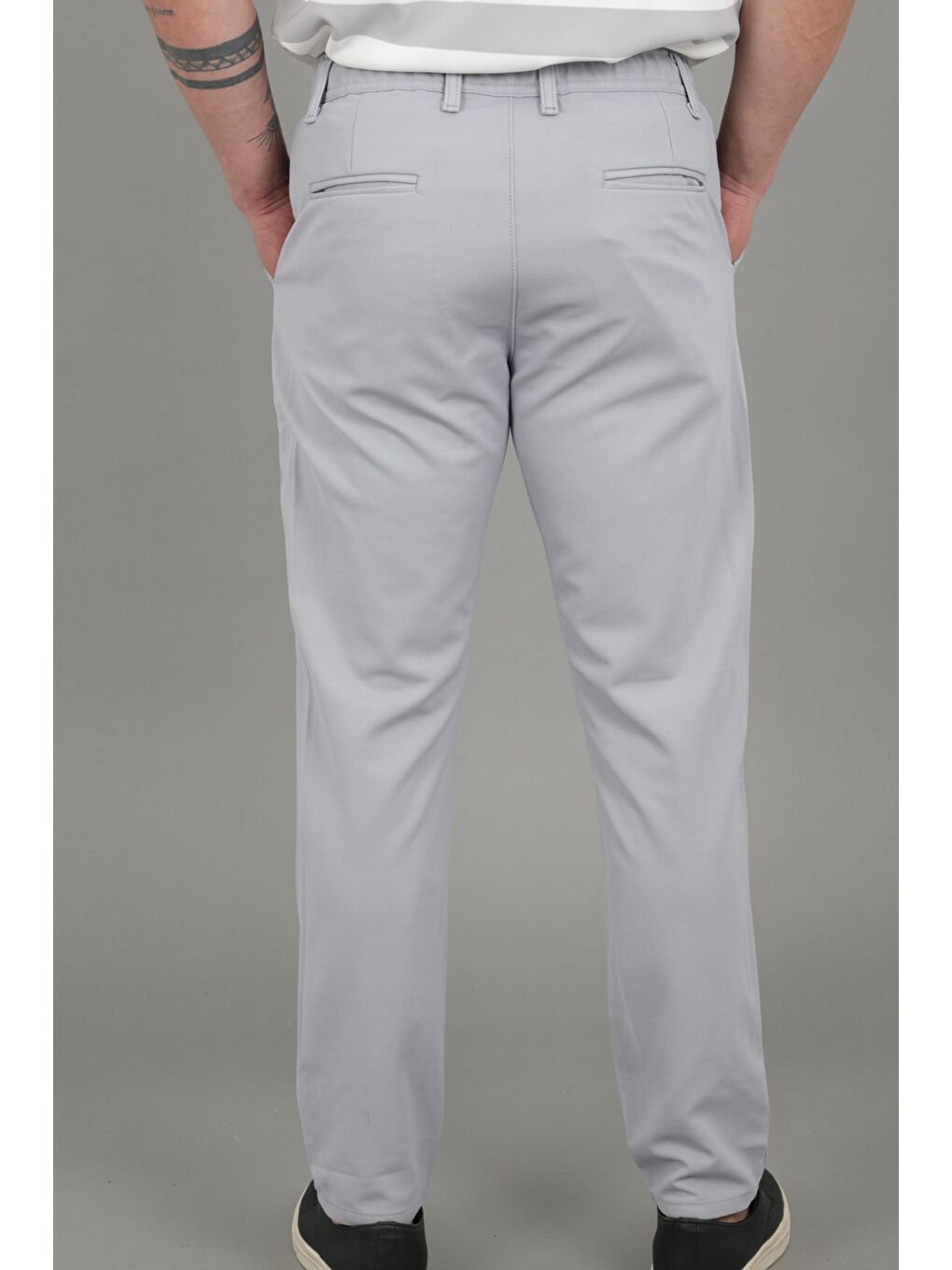 Gri Örme Jogger Yazlık Pantolon QUK 2012_0435-4