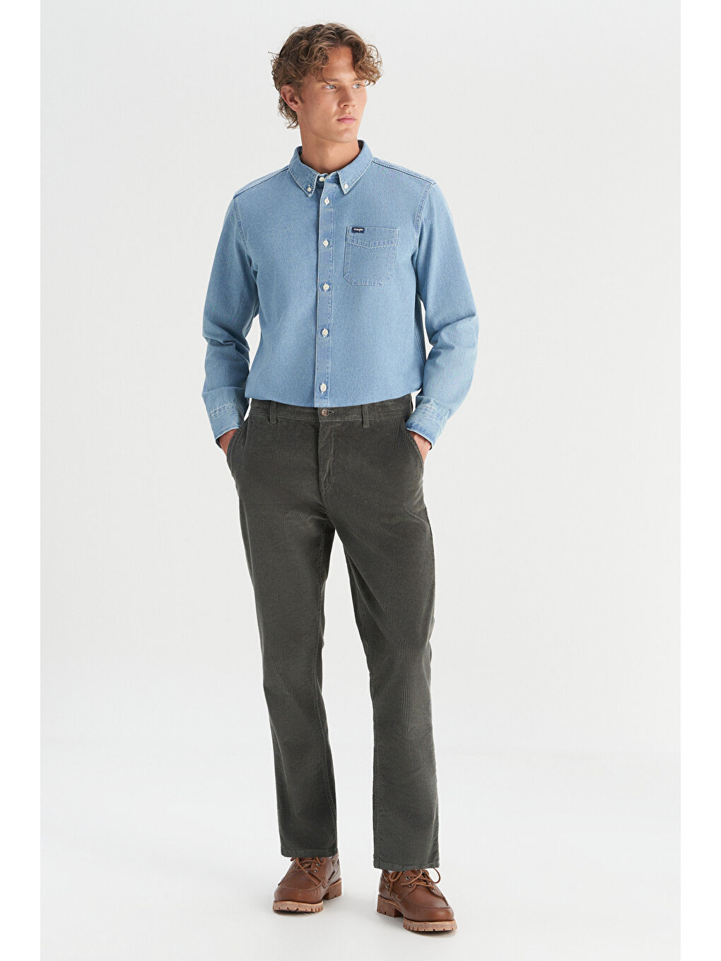 Yeşil Pamuklu Regular Fit Normal Kesim Cepli Esnek Pantolon-2