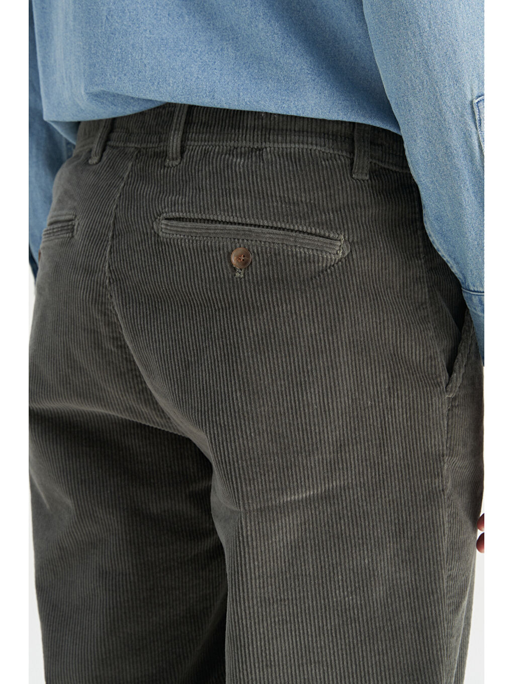 Yeşil Pamuklu Regular Fit Normal Kesim Cepli Esnek Pantolon-3