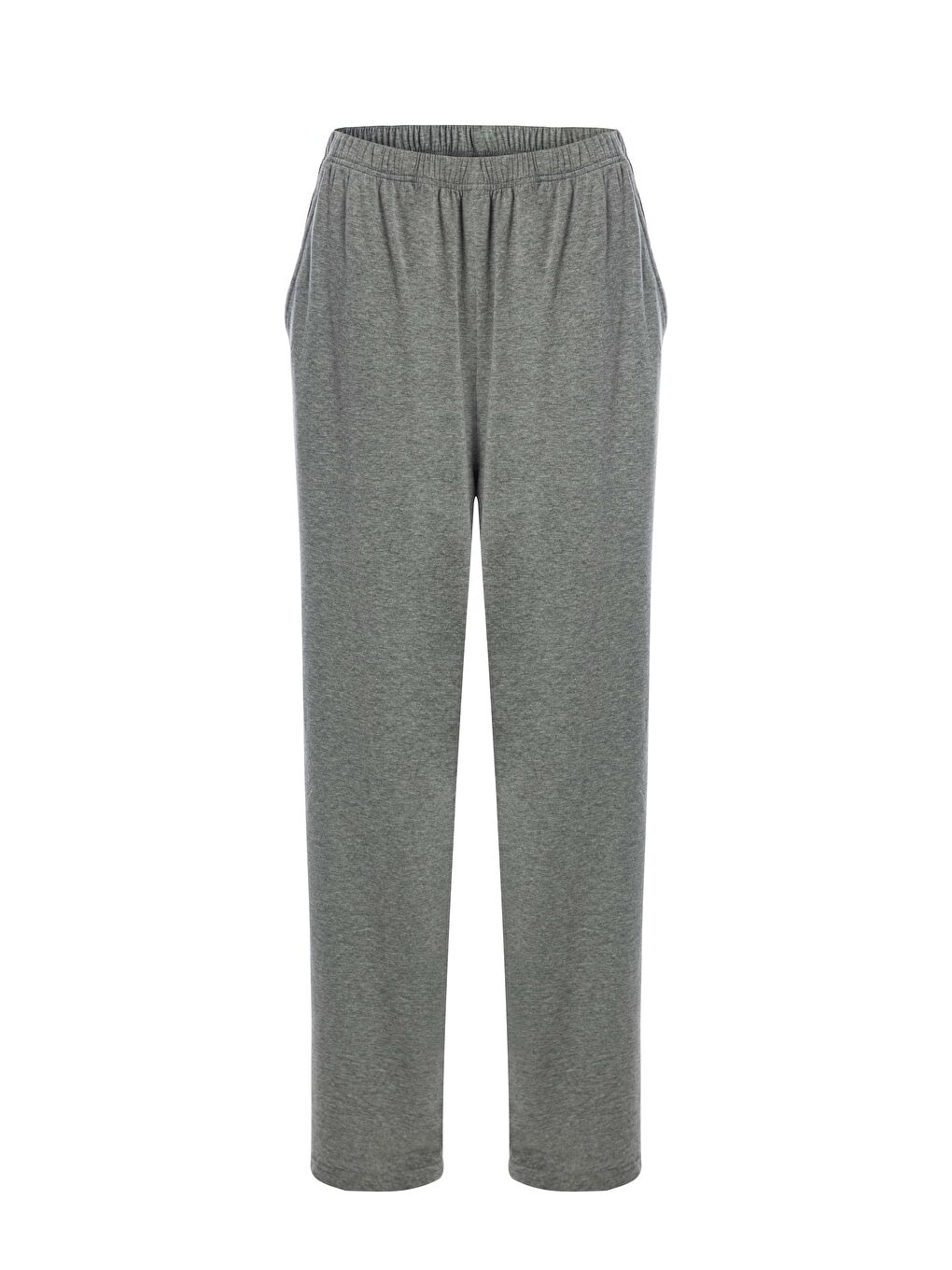 Gri Erkek Pamuklu 2'li Tek Alt Pijama-1