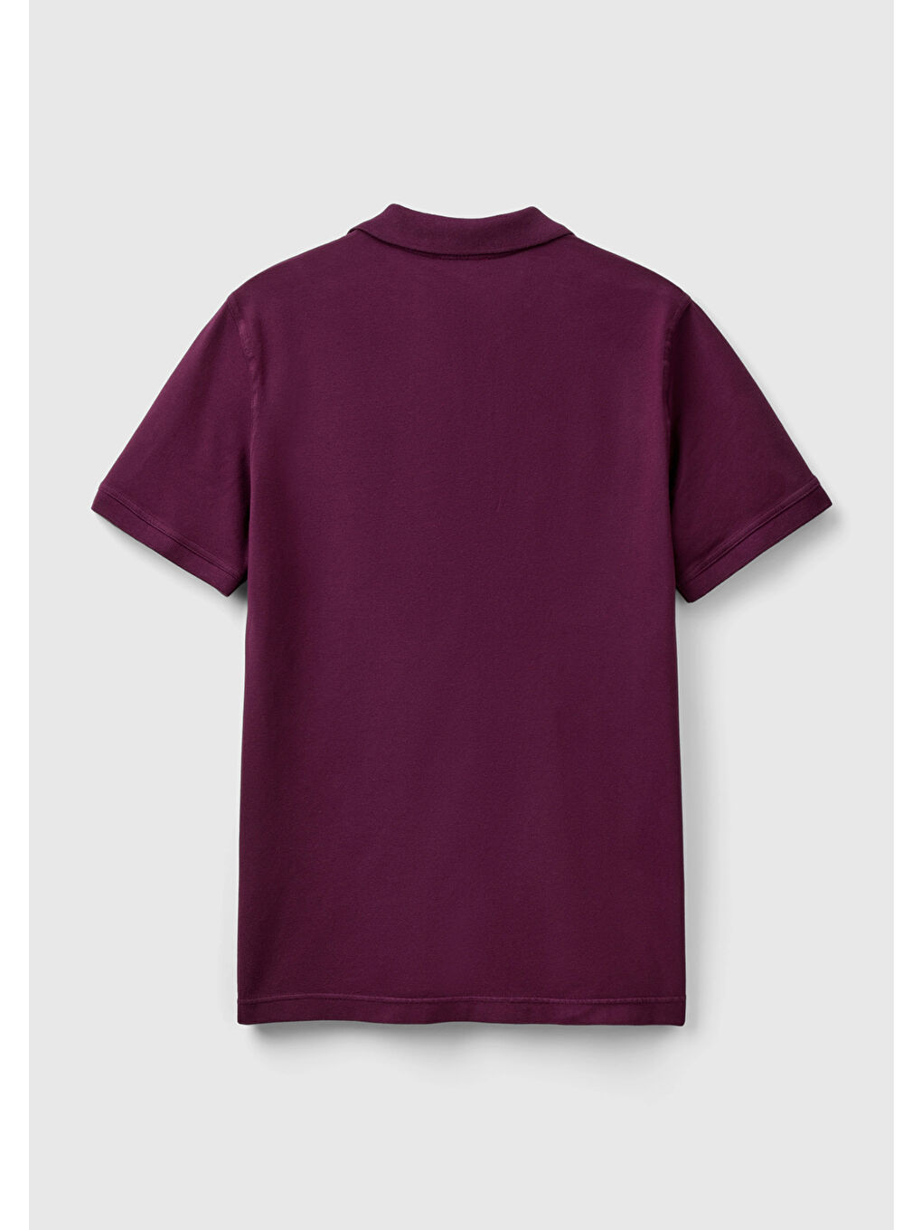 United Colors Of Benetton Erkek Mor Pamuk Karışımlı Göğsü Logo Detaylı Polo Yaka Düz T-Shirt - 3