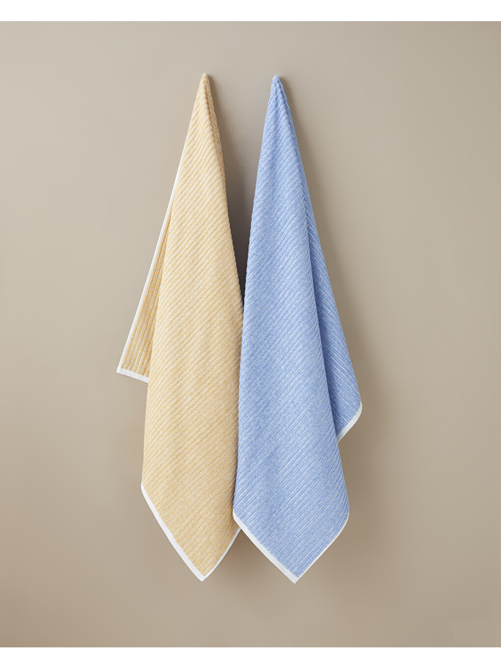 Melange Stripe Pamuk Banyo Havlusu 90x150 Cm Sarı-3