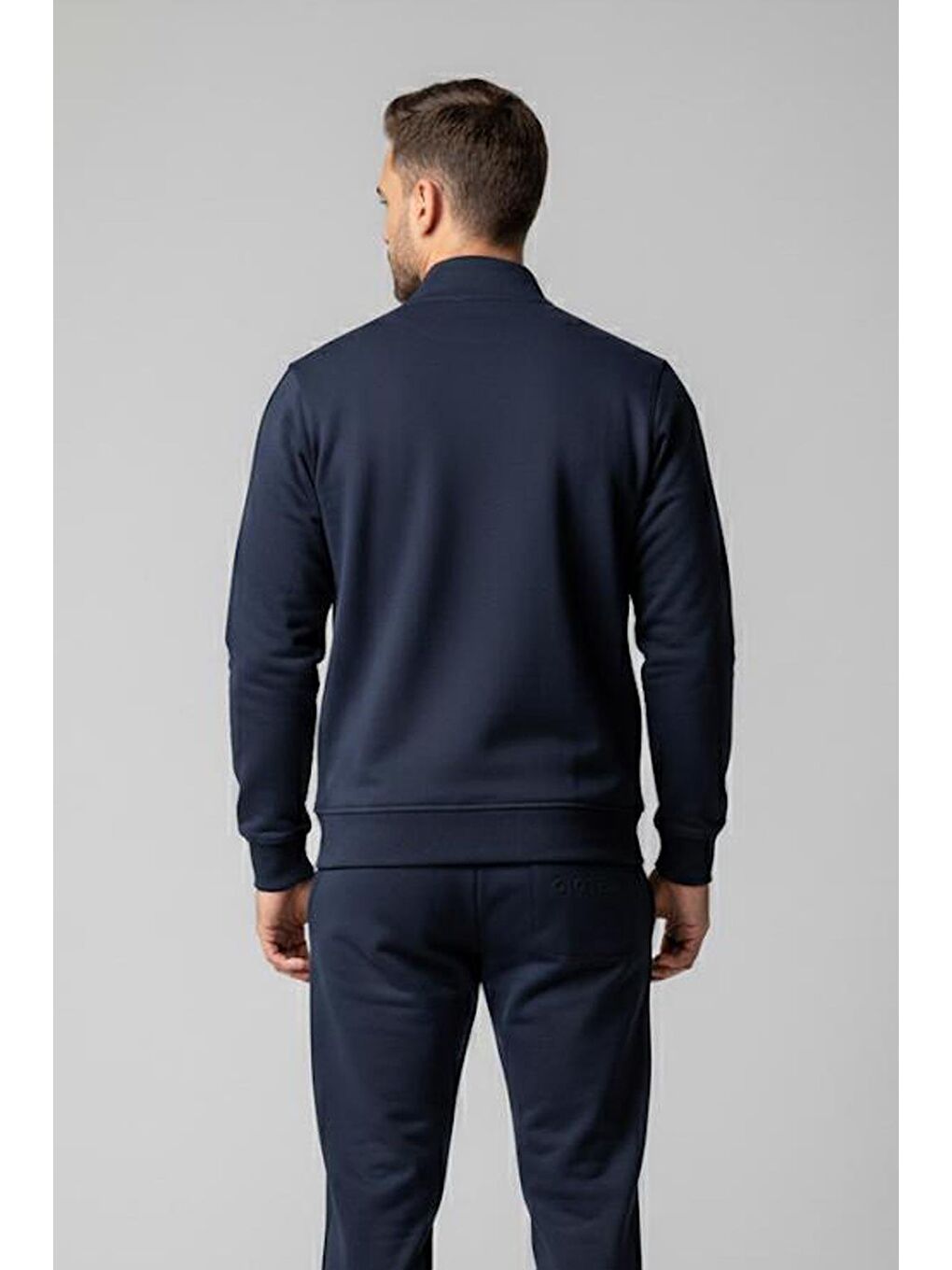 Lacivert Regular Fit Pamuklu Fermuarlı Eşofman Takımı-1