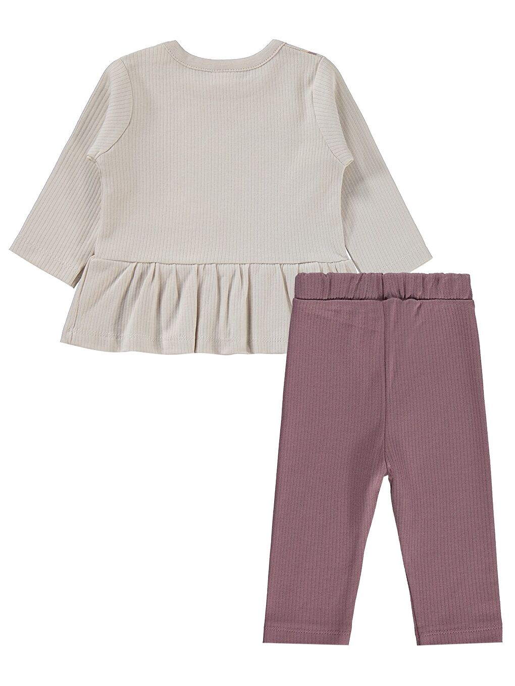 Siyah Baby Kedi Yüz Baskılı 6-18 Ay Takım - Gri-3