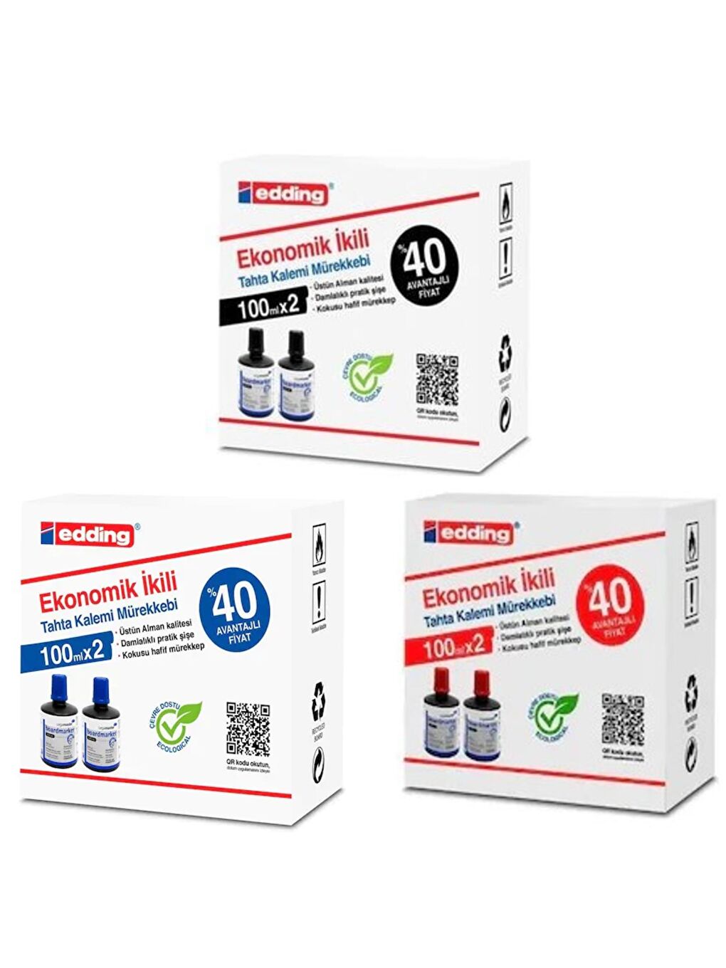 Legamaster Beyaz Tahta Kalemi Mürekkebi 100 ml 3 Ana Renk 6 Lı Set