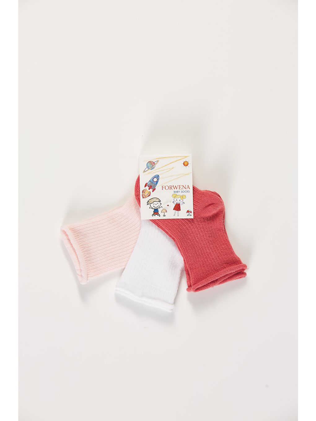 Karışık Baby Socks 3'lü Paket Bebek Renkli Pamuklu Lastiksiz Dikişsiz Soket Çorap