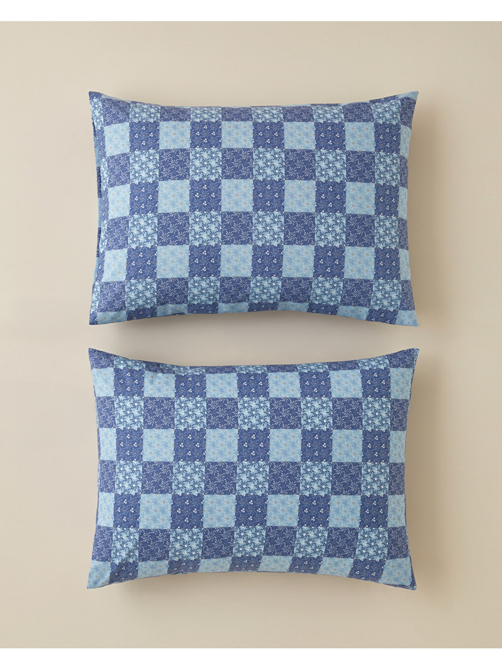 Azule Kolay Ütülenir 2'li Yastık Kılıfı 50x70 Cm Mavi