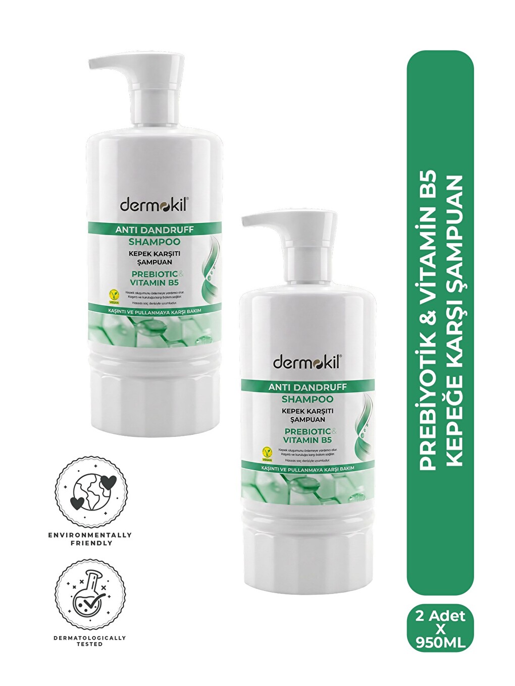 Prebiyotik & Vitamin B5 Kepeğe Karşı Şampuan 950 ml x 2 Adet