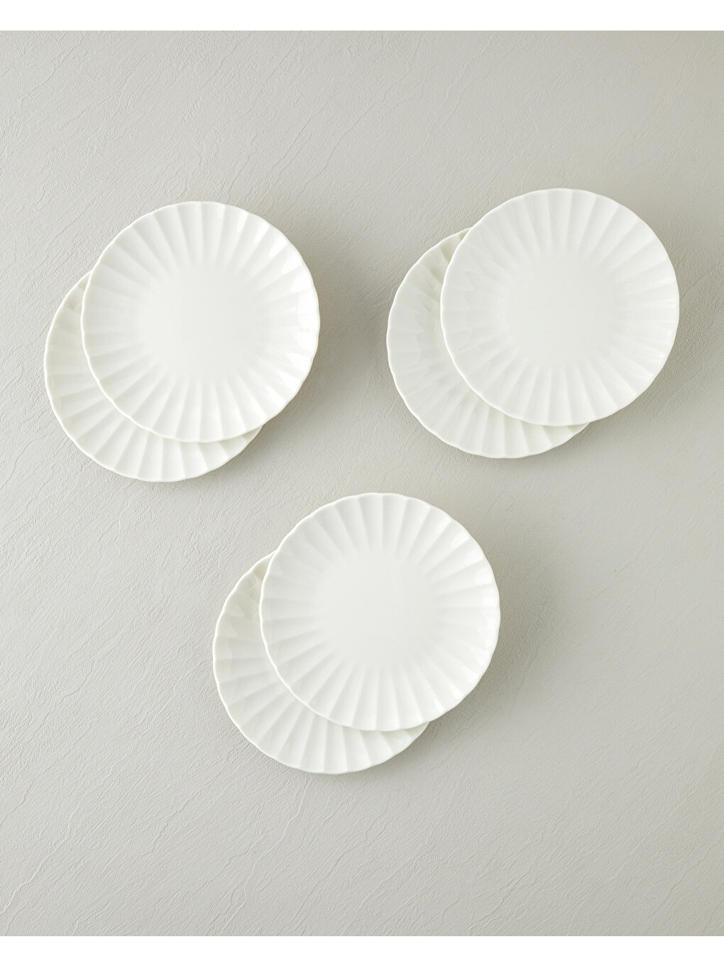 Wave Porselen 6'lı Pasta Seti 20 Cm Beyaz-1