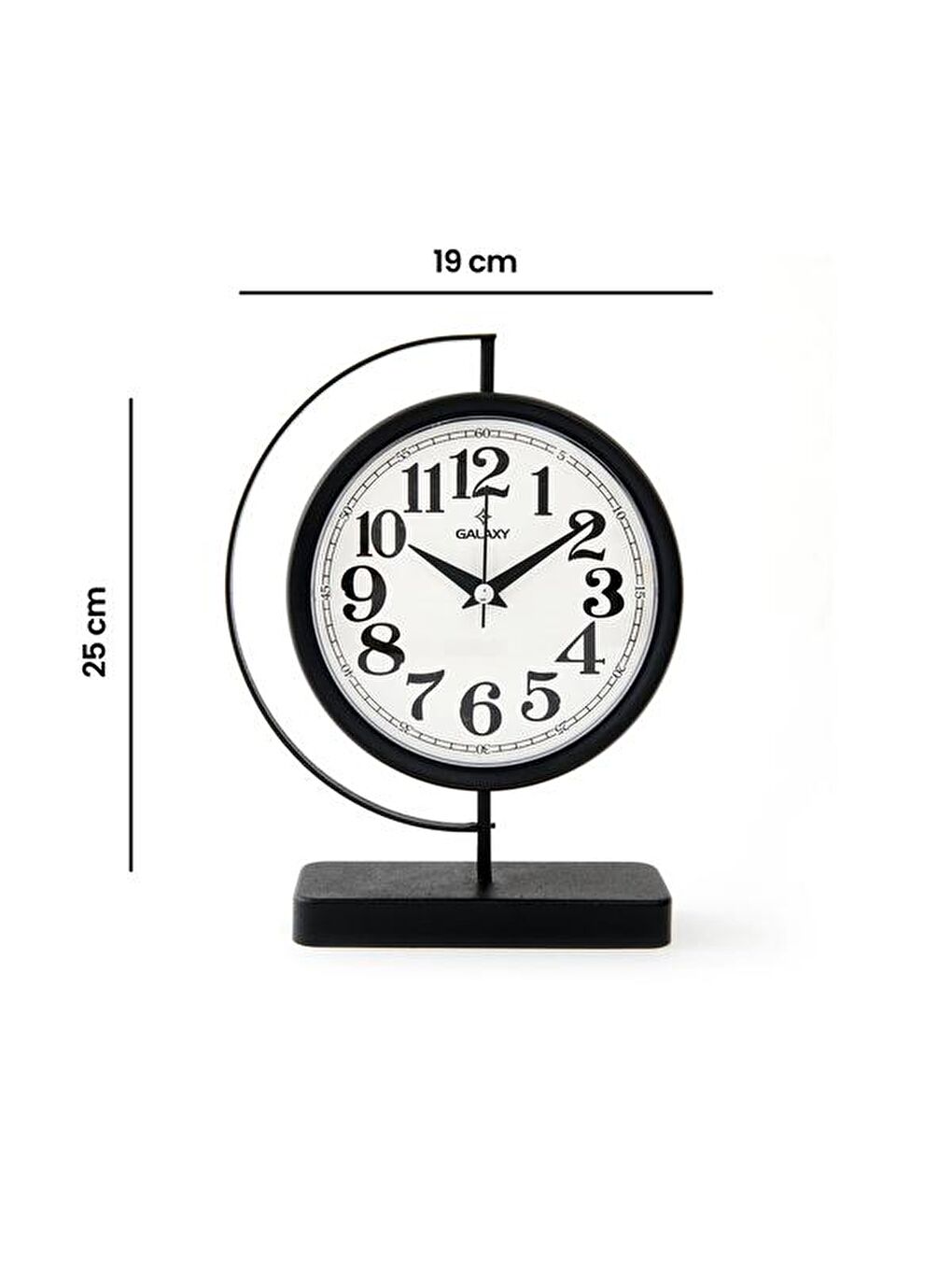 Masa Saati - Siyah - 25x7x19 cm-5
