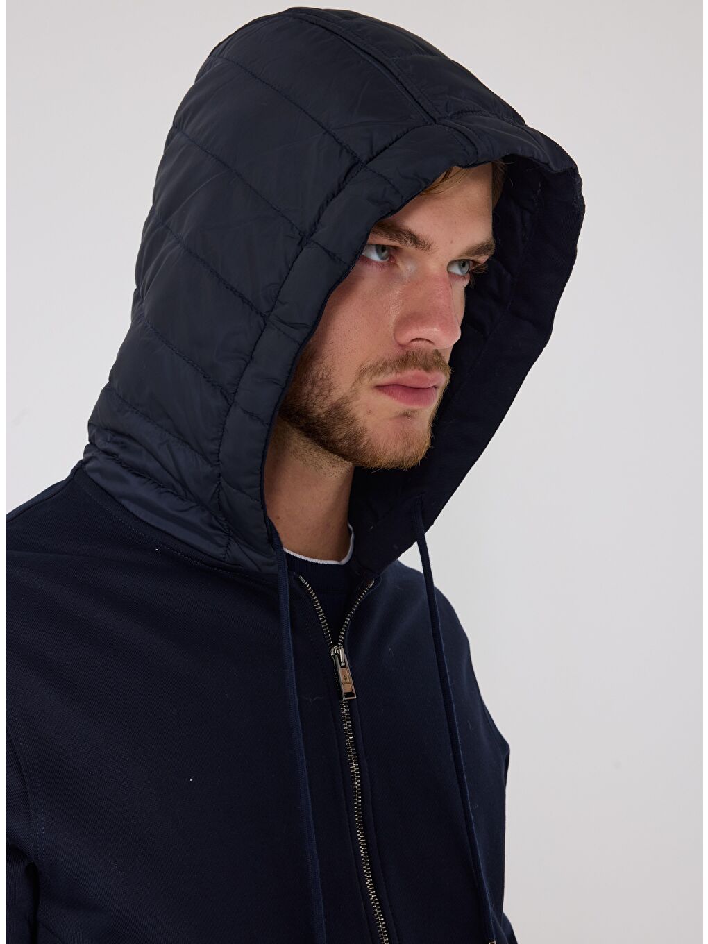 Lacivert Standart Fit Pamuklu Kapüşonlu Eşofman Takımı-6