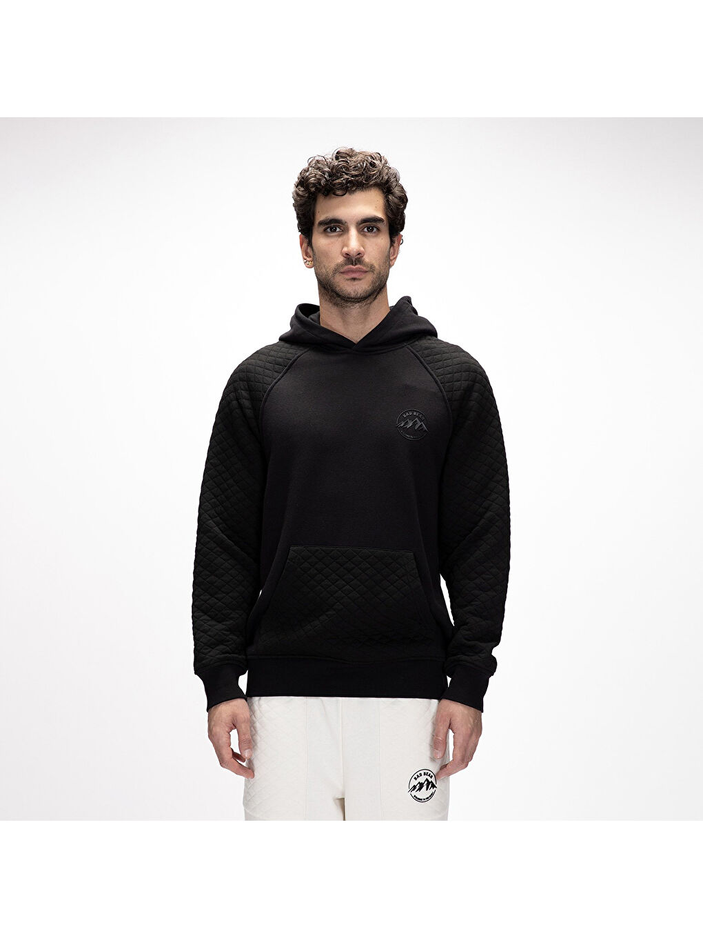 Grass Erkek Siyah Kapüşonlu Sweatshirt