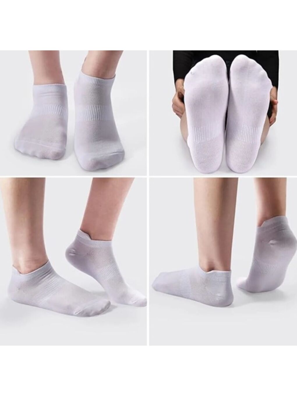 Ozzy Socks Beyaz 6 Çi̇ft Logosuz Arkasi Çekmeli̇ Pamuklu Teni̇s Pati̇k Uni̇sex Çorap - 2