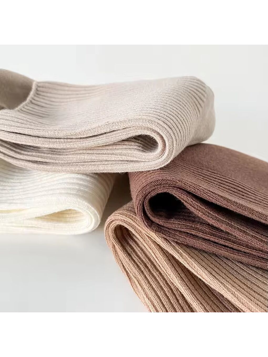 Kahverengi 5 Çift Kadın Lastiksiz Dikişsiz Fitilli Soket Çorap-3