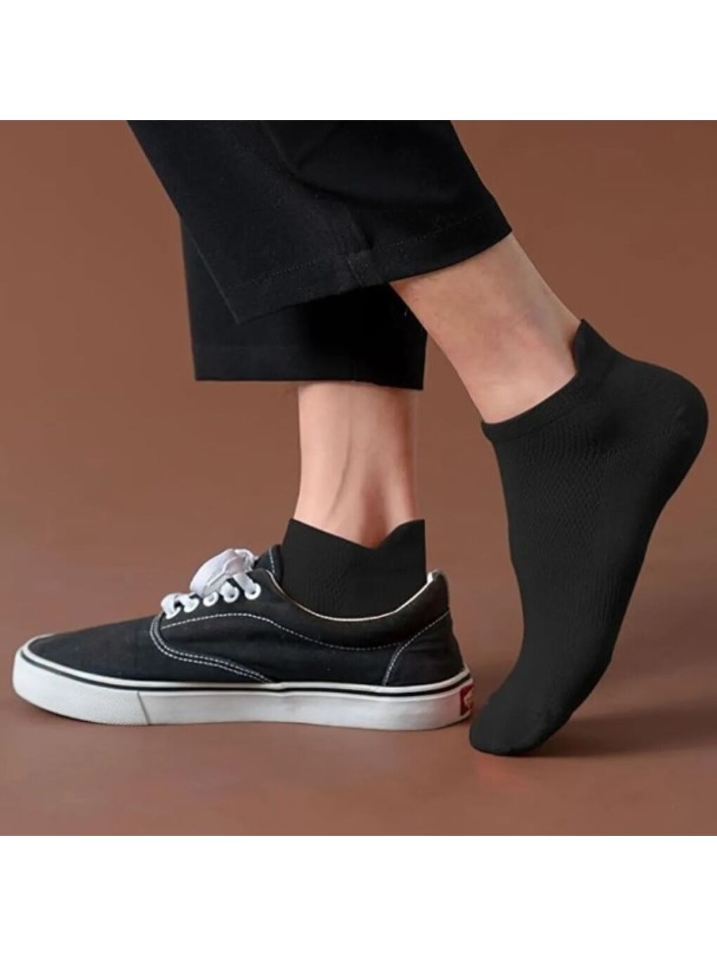Ozzy Socks Siyah 6 Çi̇ft Logosuz Arkasi Çekmeli̇ Pamuklu Teni̇s Pati̇k Uni̇sex Çorap - 2