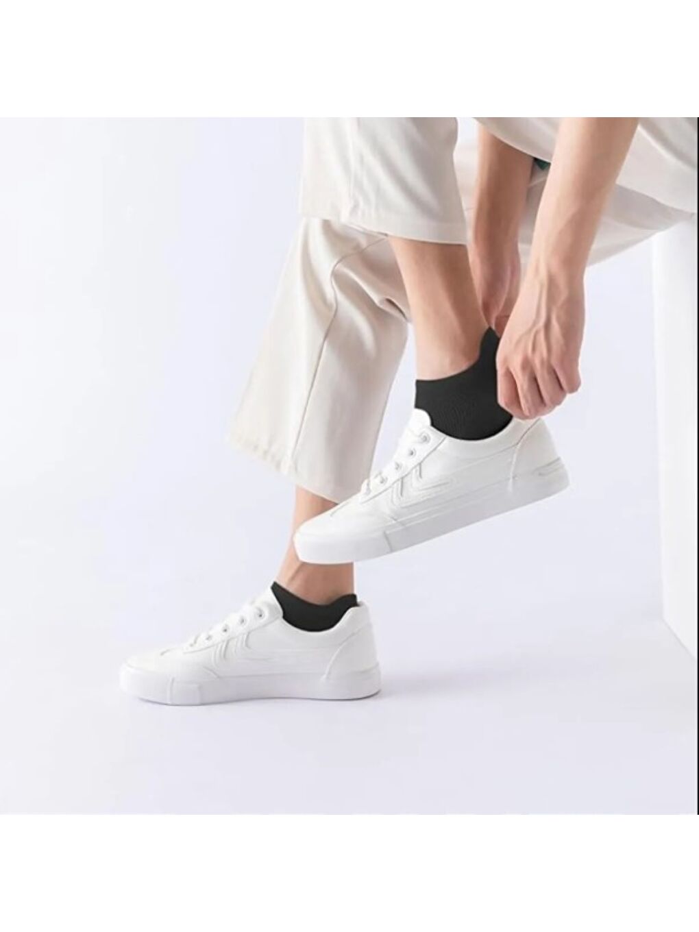 Ozzy Socks Siyah 6 Çi̇ft Logosuz Arkasi Çekmeli̇ Pamuklu Teni̇s Pati̇k Uni̇sex Çorap - 3