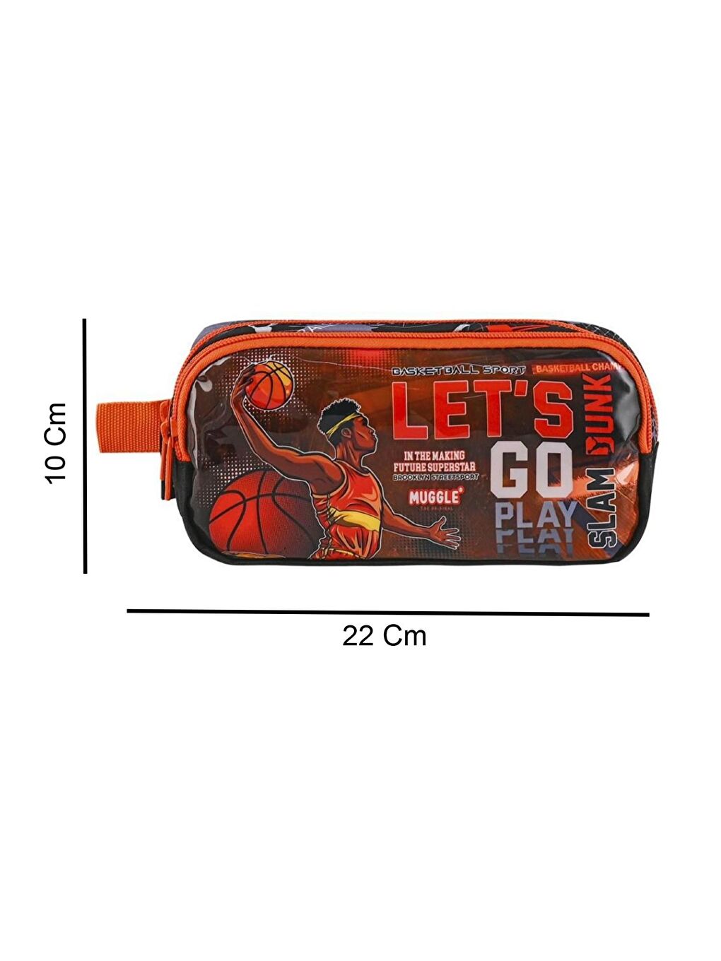 Muggle 2 Bölmeli Jump Ball Kalem Çantası Siyah (MU-9126) - 1