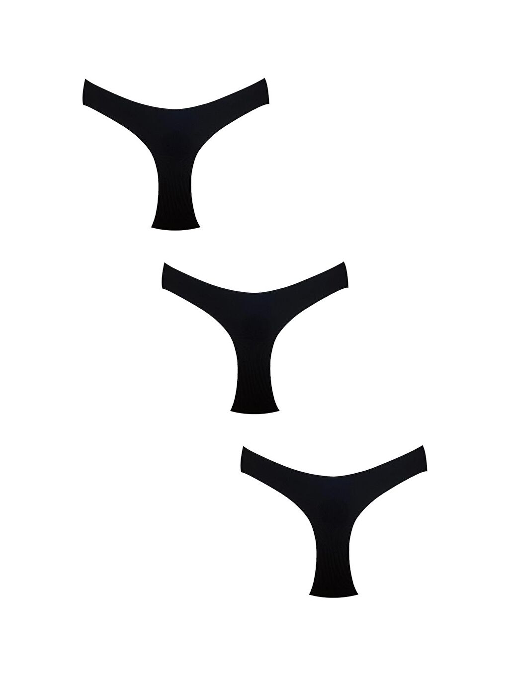 3'Lü Paket Pamuklu Lazer Kesim Slip Külot | Siyah 0400