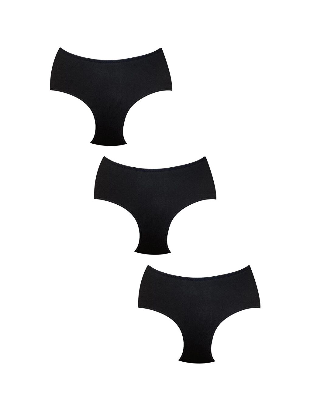 3'Lü Paket Pamuklu Modal Bato Külot | Siyah 0335