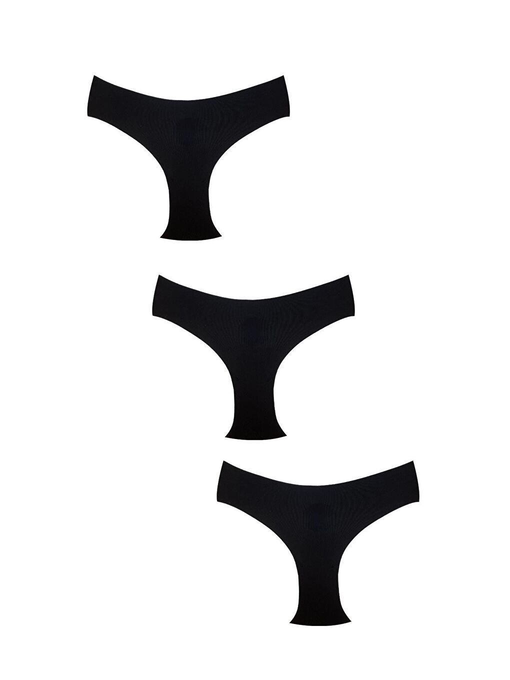 3'Lü Pamuklu Lazer Kesim Bato Külot | Siyah 0405