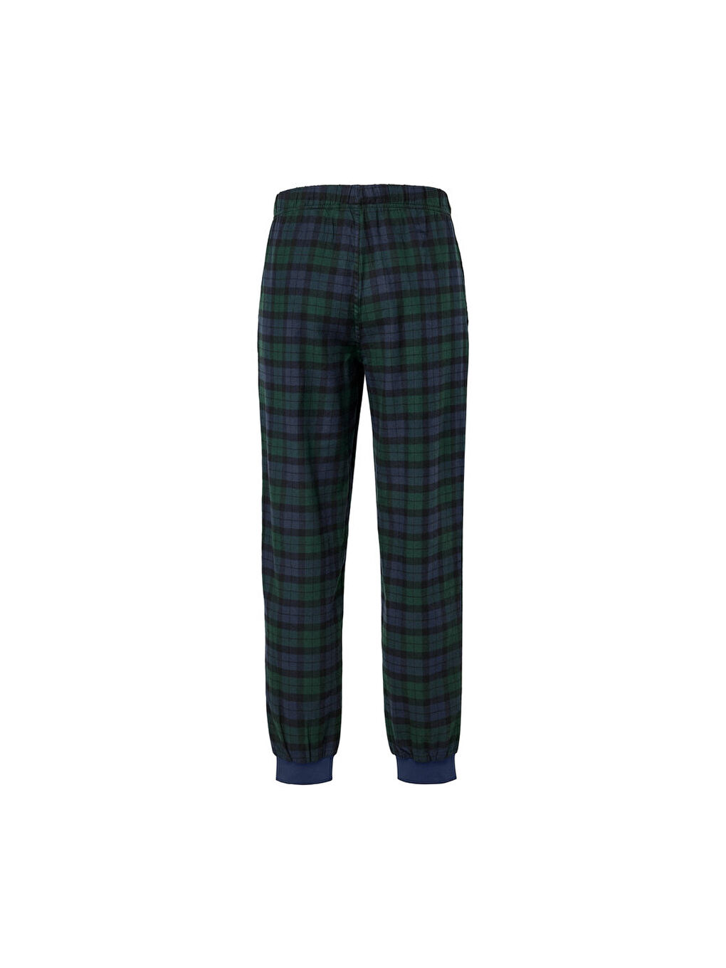 Yeşil Erkek Rahat Pijama Altı, Flanel, Kareli-3