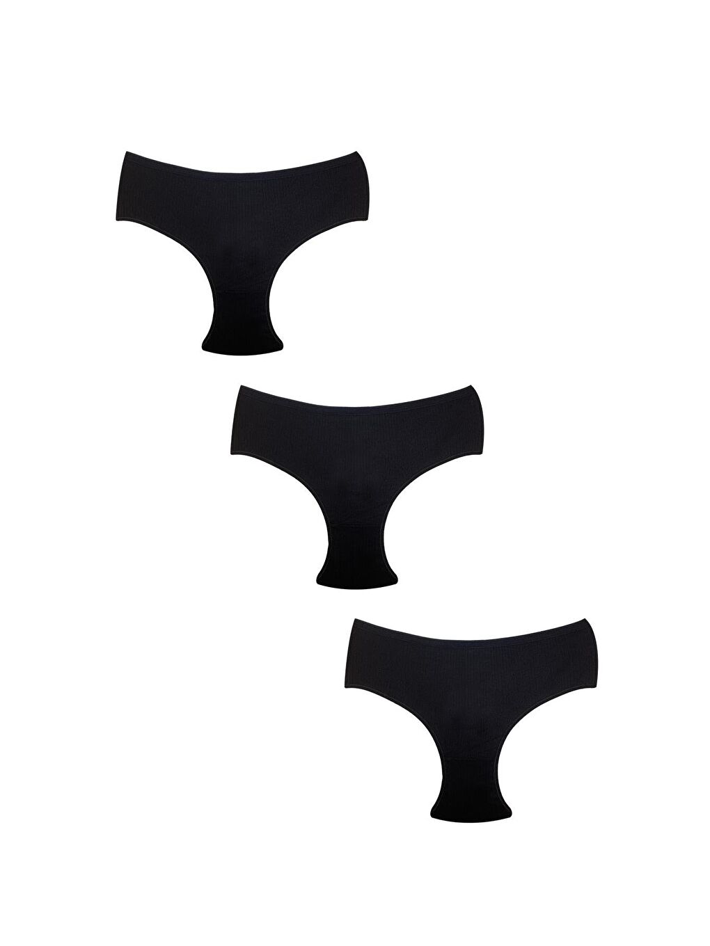 3'Lü Pamuklu Bato Ribana| Siyah 0305