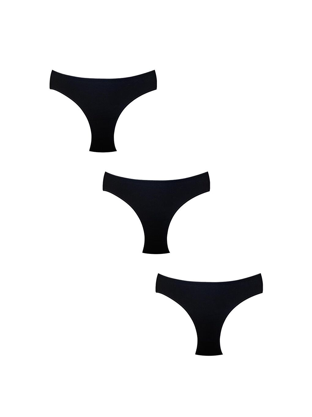3'Lü Pamuklu Modal Külot | Siyah 0330