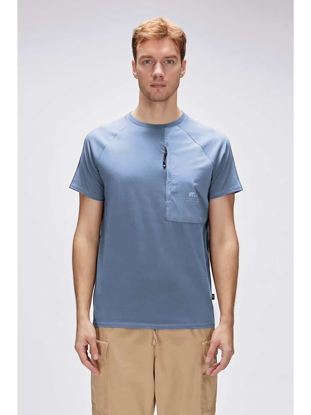 Simon Element Mavi Erkek Baskılı Tişört