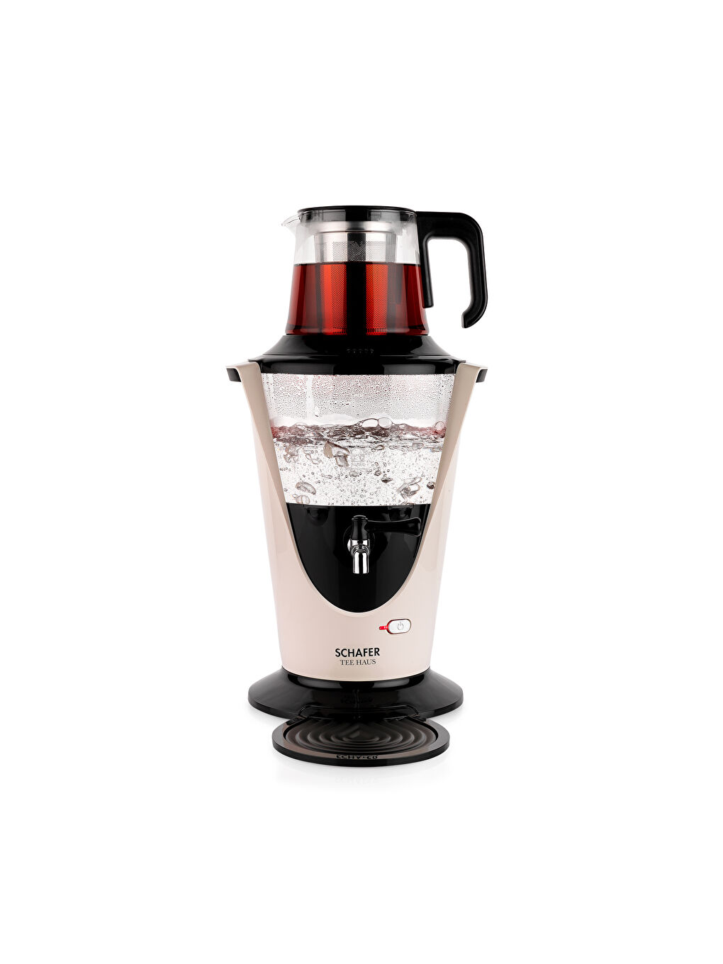 Tee Haus Yeni Nesil Elektrikli Cam Semaver-Krem