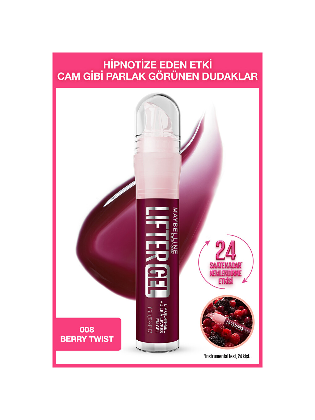 Lifter Gel Ekstra Parlak ve Nemlendirici Dudak Parlatıcısı - 08 Berry Twist