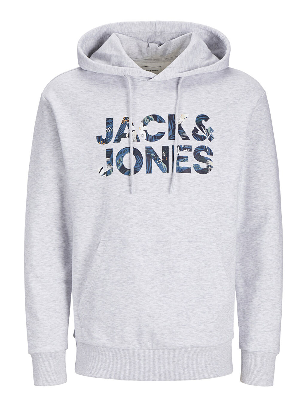 Gri Essentials Jjebryan Logolu %100 Pamuk Relaxed Fit Kapüşonlu Sweat 12268128-5