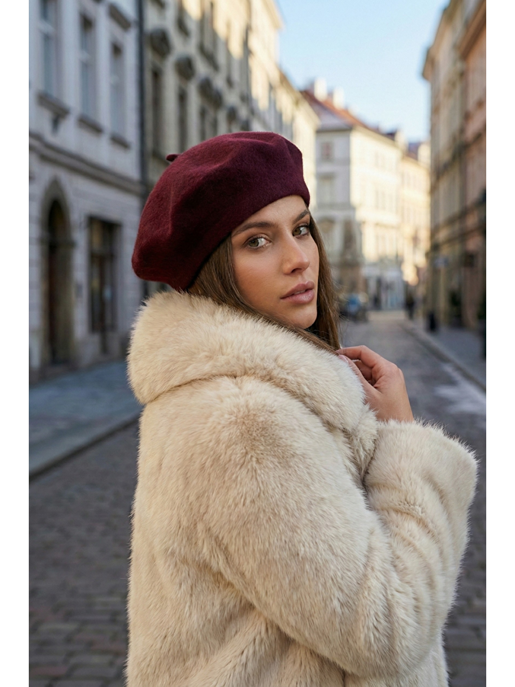 Kadın Bordo Ressam Bere Şapka Bere1101-1