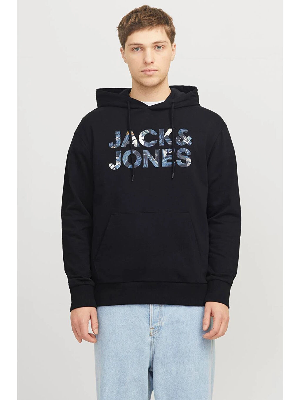 Siyah Essentials Jjebryan Logolu %100 Pamuk Relaxed Fit Kapüşonlu Sweat 12268128