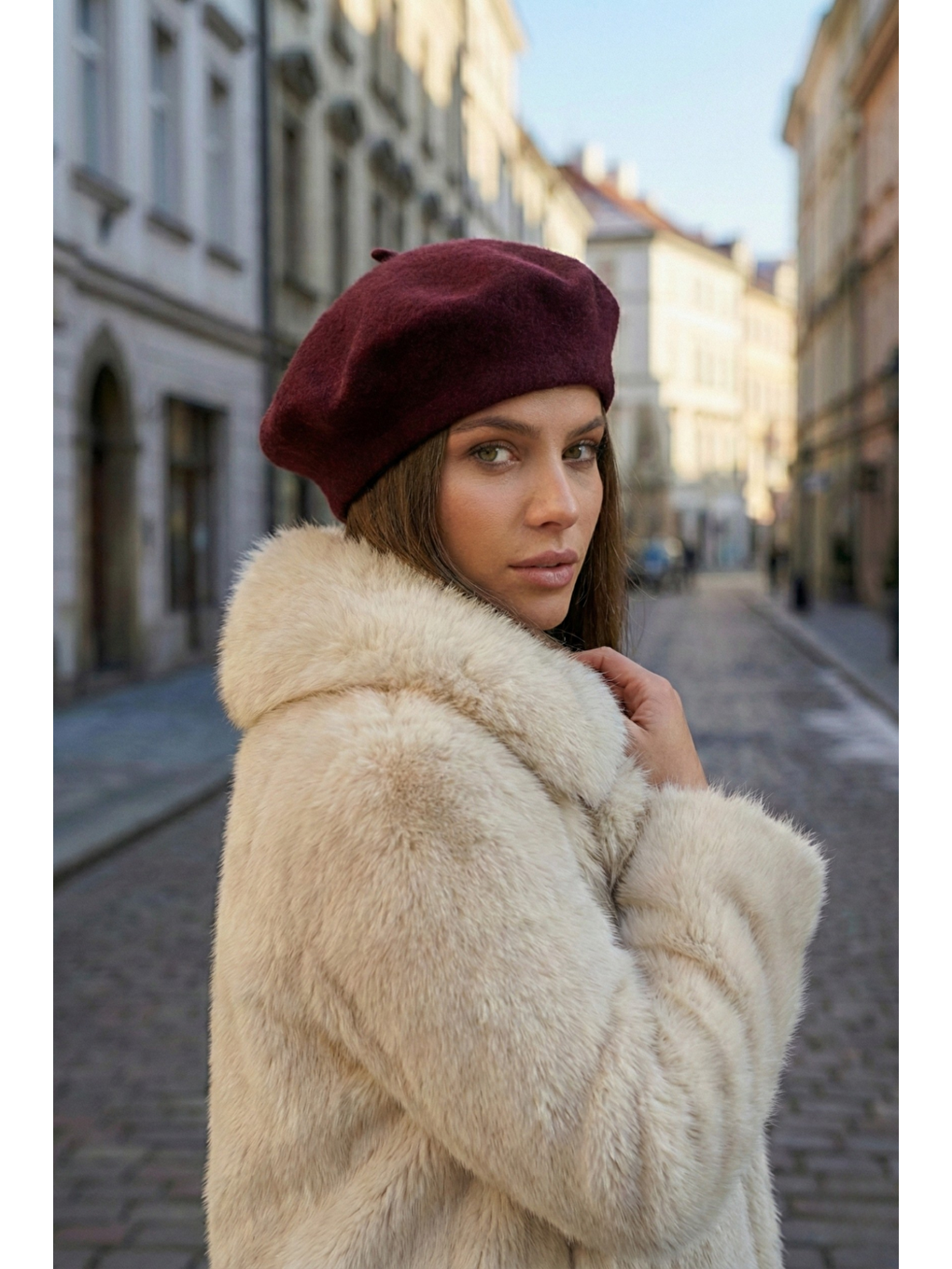 Kadın Bordo Ressam Bere Şapka Bere1101-2