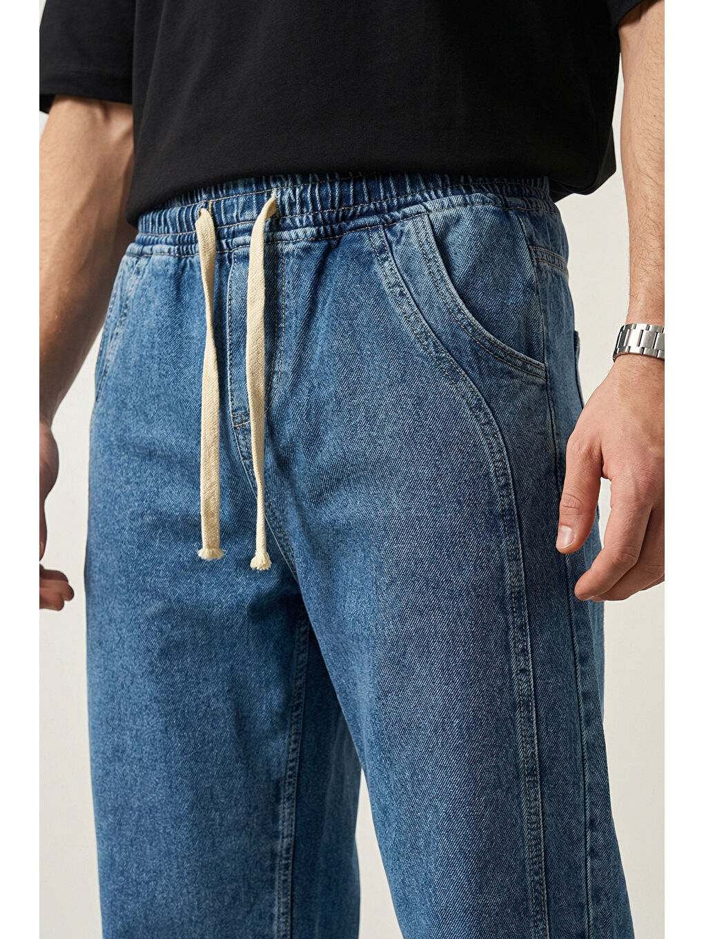 Erkek Rahat Kesim Baggy Jean Pantolon 30076 - İndigo-3