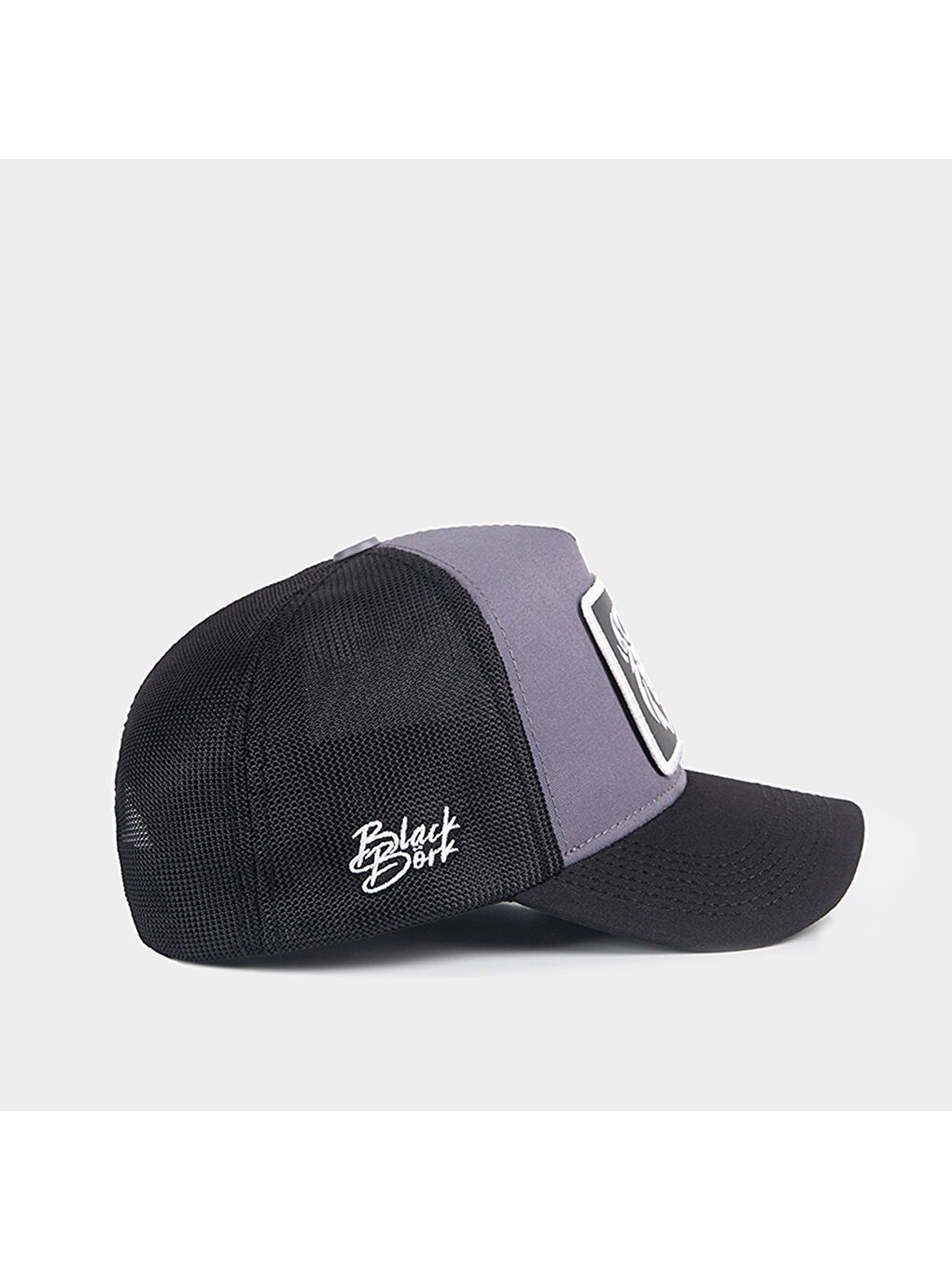 Antrasit V1 Trucker Aslan - 9SB Kod Logolu Unisex Siyah Siperli - Gri - Siyah Şapka (Cap)-1