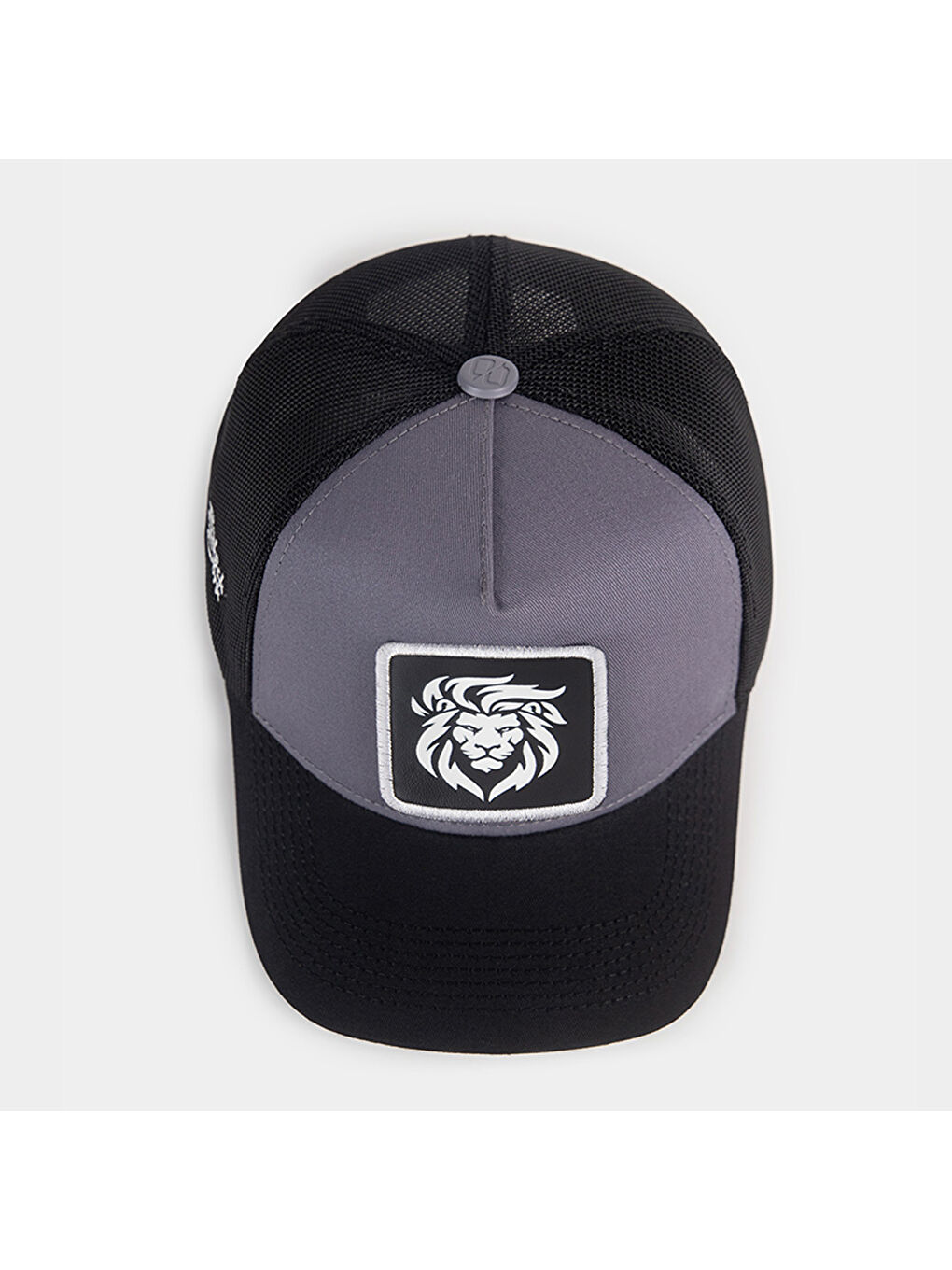 Antrasit V1 Trucker Aslan - 9SB Kod Logolu Unisex Siyah Siperli - Gri - Siyah Şapka (Cap)-3