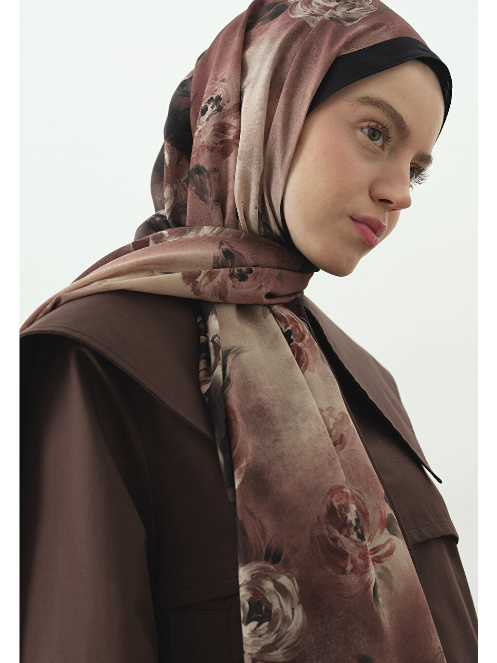 Siyah MARIELLE DESENLİ PAMUK VİSKON ŞAL SİYAH-3