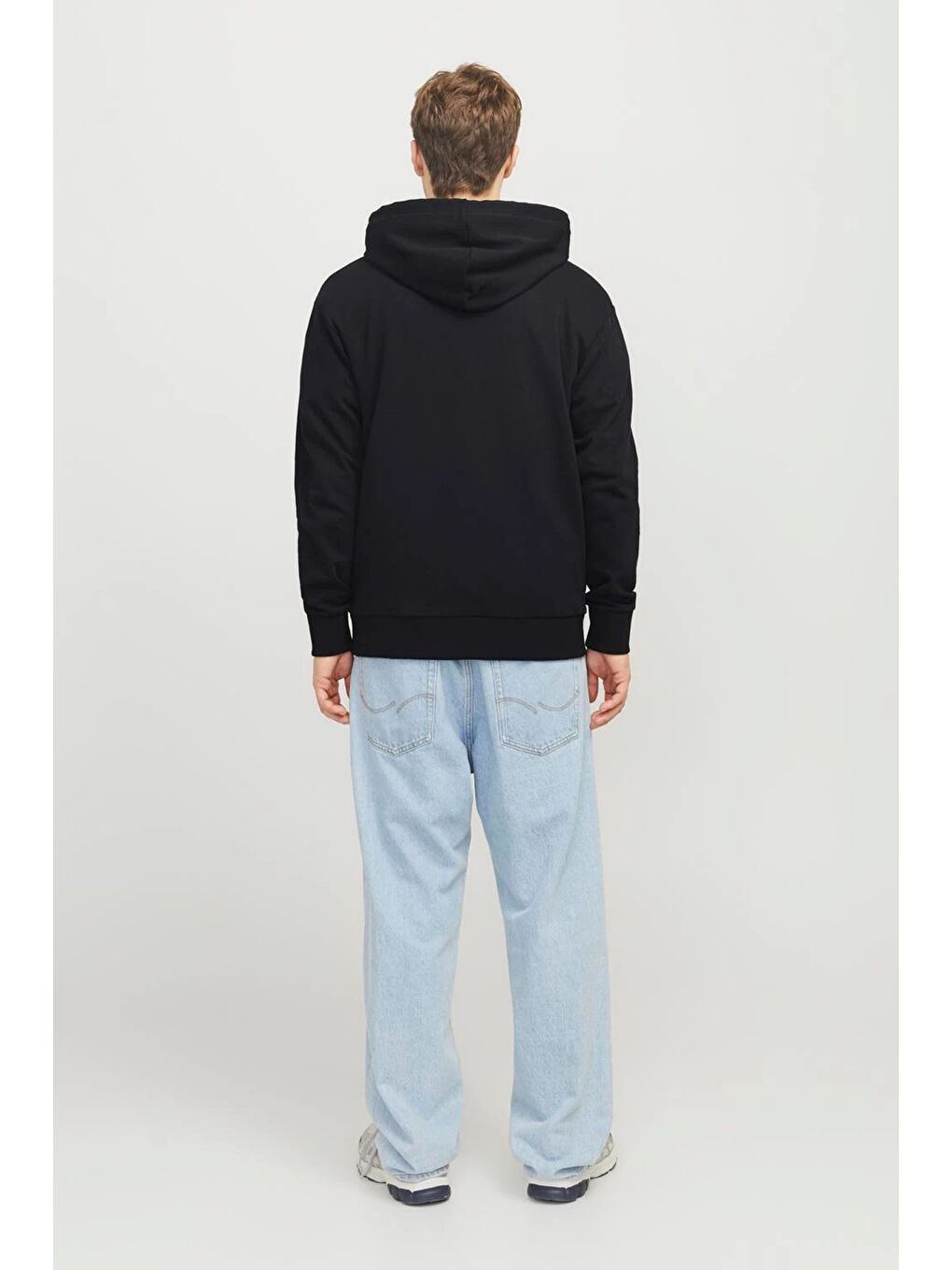 Siyah Essentials Jjebryan Logolu %100 Pamuk Relaxed Fit Kapüşonlu Sweat 12268128-4