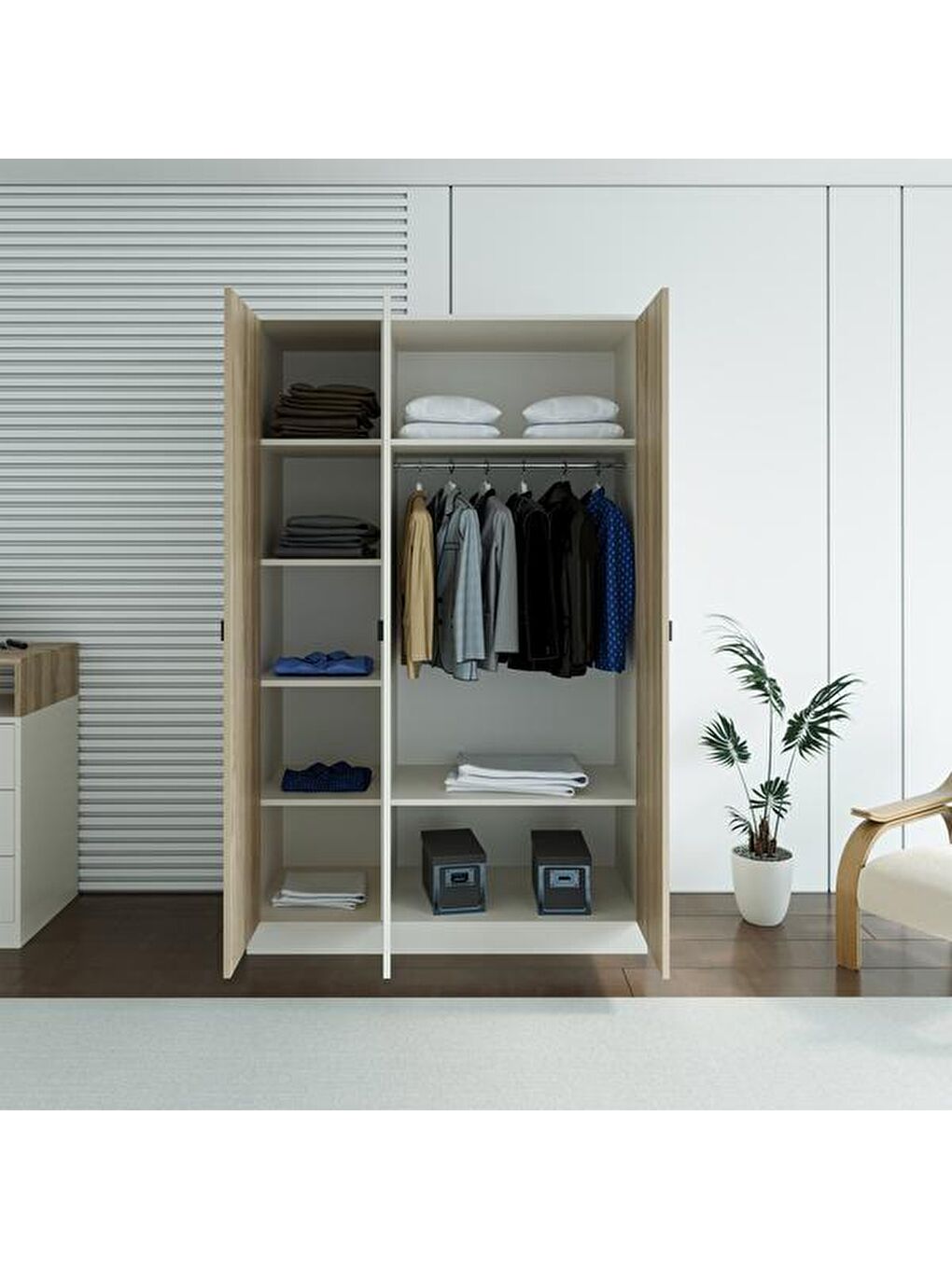 Kahverengi Hero Gardırop - Vizon / Uludağ Meşe-6