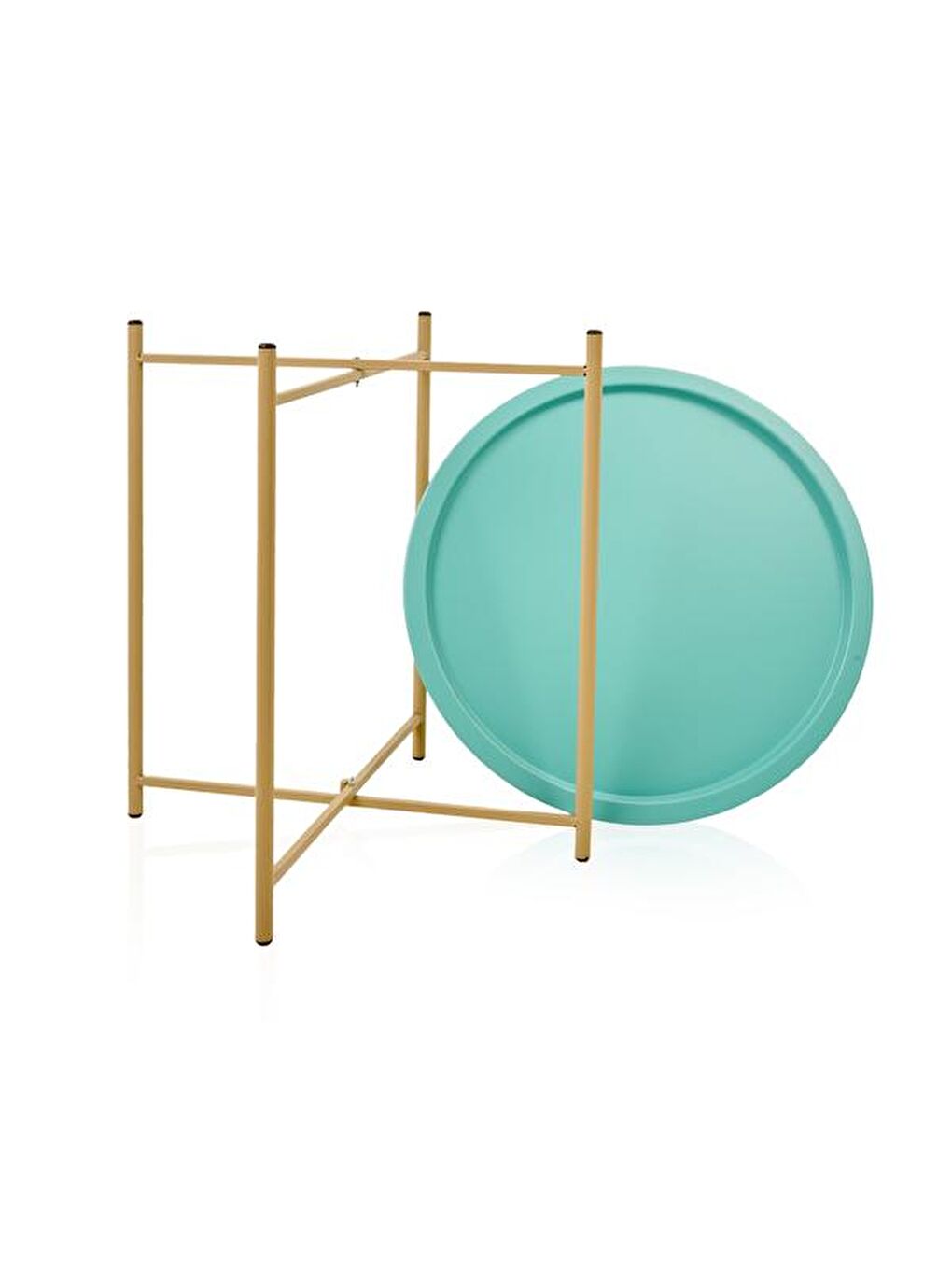 Turkuaz Modern Katlanır Tepsi Sehpa - Su Yeşili-3